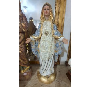 Nossa Senhora das Graças 52 cm em resina, com folha de ouro e pedrarias