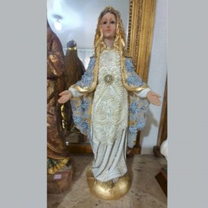 Nossa Senhora das Graças 52 cm em resina, com folha de ouro e pedrarias