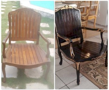 Restauração de Moveis com Banho de Imbuia e Douramento