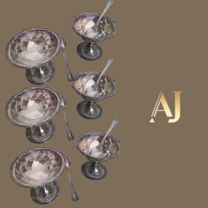 Jogo de taças sobremesa com colher