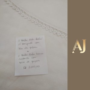 Conjunto de 2 toalhas de mesa de linho com gripier