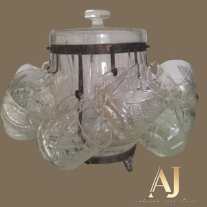 Poncheira com 12 canecas e concha 