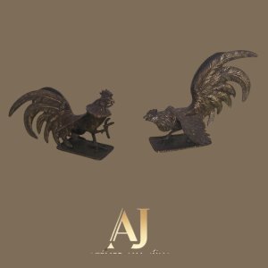 Escultura Par de galos: portugueses