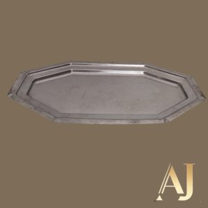 Travessa inox sextavada (60 x 30cm) 