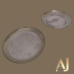 2 prato para bolo inox com diâmetro de 24cm 