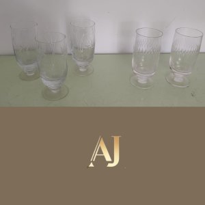Conjunto com 5 taças de cristal vintage