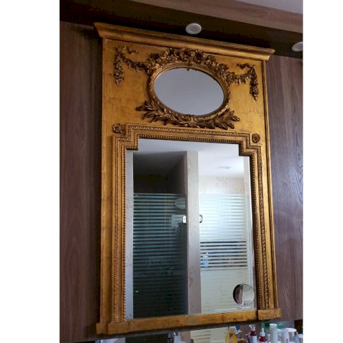 Espelho Grande com folha de ouro 