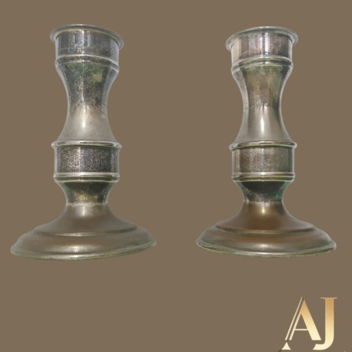 Par de castiçal banho de prata St. James. 