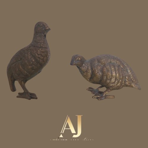 Escultura Par de codornas: de bronze