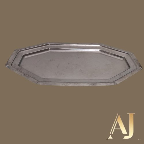 Travessa inox sextavada (60 x 30cm) 