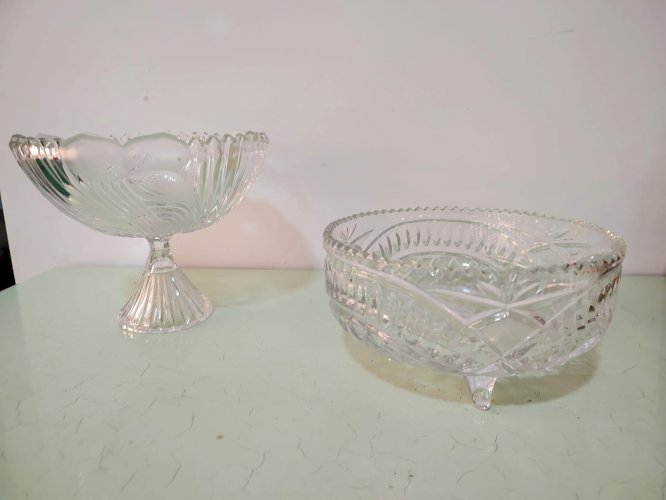 Centro de mesa /  bowl de  cristal (22cm diâmetro x 11cm altura) 