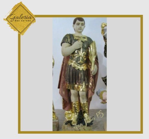 Santo Expedito,  técnica secular europeia, com douramento a água, com folha de ouro genuino, 23 k,  